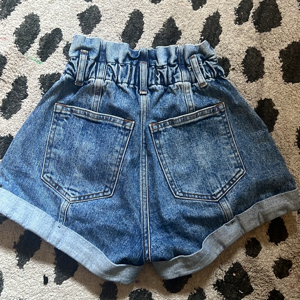 Abercrombie & Fitch Denim Paperbag Jean Shorts - Medium Blue - Picture 2 of 3